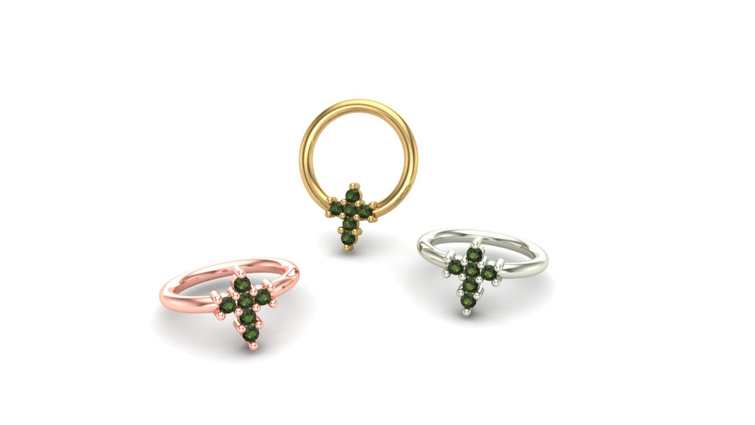 Cross Gemstone Ring